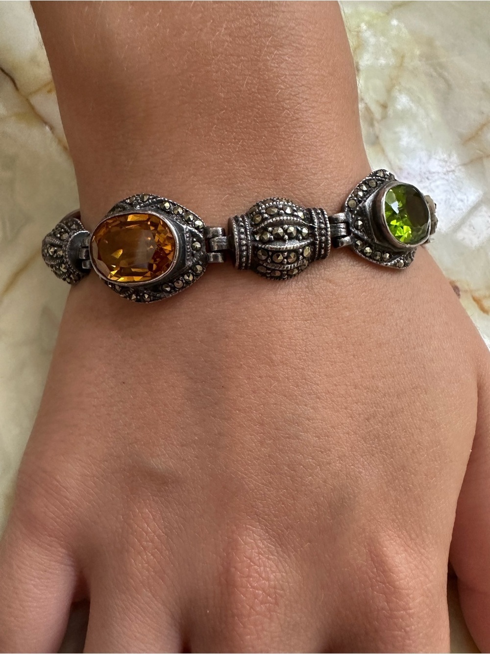 925 Sterling Silver Yellow Sapphire,Blue Topaz,amethyst , Chrysoprase Gemstone